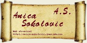 Anica Sokolović vizit kartica